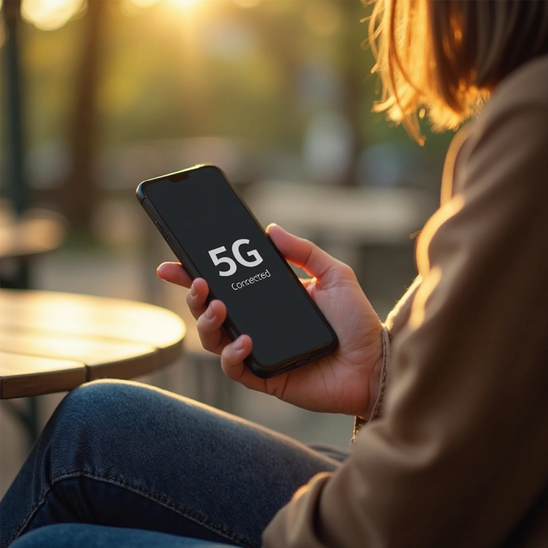تصویر اتصال فناوری 5g در گوشی