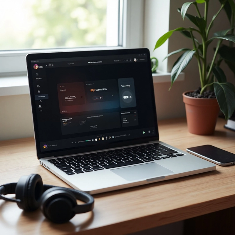 تصویر گوش کردن موسیقی Ai